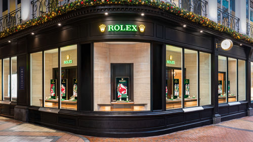 Exterior of showroom featuring Rolex